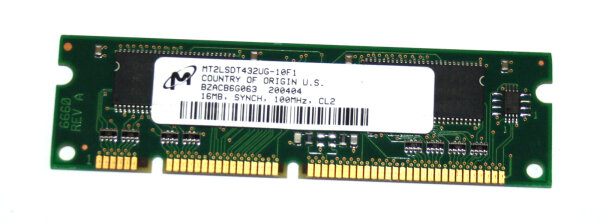 16 MB SD-RAM 100-pin DIMM 100 MHz  CL2  Micron MT2LSDT432UG-10F1