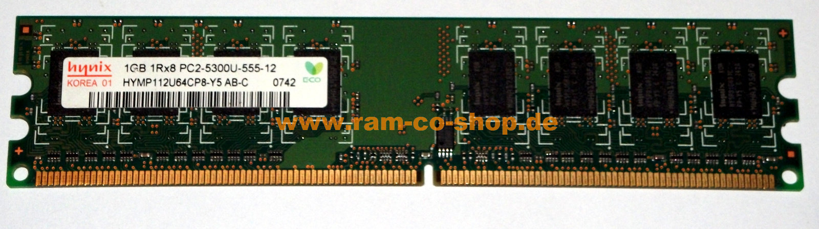 Hynix Mémoire RAM Hynix 1GB DDR2 PC2-5300U 667MHz 2Rx8 CL5 DIMM HYMP512U64CP8-Y5 