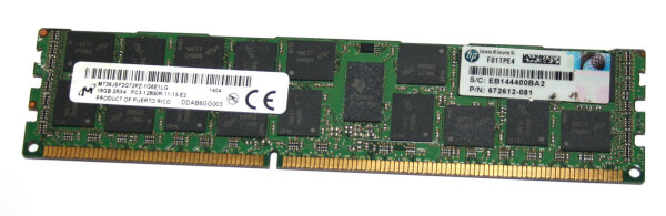 16 GB DDR3-RAM 240-pin Registered ECC 2Rx4 PC3-12800R  Micron MT36JSF2G72PZ-1G6E1LG