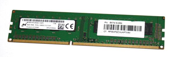 4 GB DDR3-RAM 240-pin 1Rx8 PC3L-14900 non-ECC CL13  Micron MT8KTF51264AZ-1G9P1