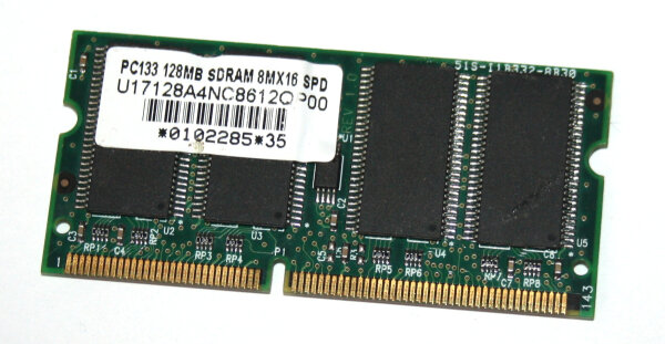 128 MB SO-DIMM 144-pin SD-RAM  PC-133   Unifosa U17128A4NC8612QP00