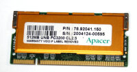 512 MB DDR-RAM 200-pin SO-DIMM  PC-3200 CL2.5  (16-Chip)...