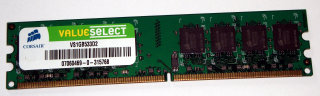 1 GB DDR2 RAM 240-pin PC2-4200U nonECC  Corsair VS1GB533D2
