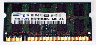 2 GB DDR2 RAM 200-pin SO-DIMM 2Rx8 PC2-5300S   Samsung M470T5663EH3-CE6