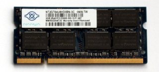 2 GB DDR2-RAM 200-pin SO-DIMM 2Rx8 PC2-5300S  Nanya NT2GT64U8HD0BN-3C