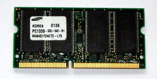 128 MB SO-DIMM 144-pin SD-RAM PC-133 Laptop-Memory  Samsung M464S1724CT2-L75