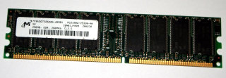 256 MB DDR-RAM 184-pin PC-2100U non-ECC   Micron MT8VDDT3264AG-265B1