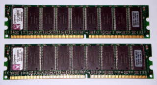 2 GB (2x1GB) DDR-RAM 184-pin PC-3200 ECC-Memory  Kingston KTD-WS360A/2G