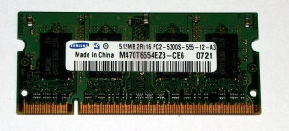 512 MB DDR2 RAM 200-pin SO-DIMM 2Rx16 PC2-5300S  Samsung M470T6554EZ3-CE6