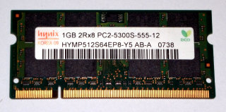 1 GB DDR2 RAM 2Rx8 PC2-5300S Laptop-Memory   Hynix HYMP512S64EP8-Y5 AB-A