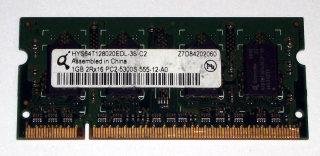 1 GB DDR2-RAM 200-pin SO-DIMM 2Rx16 PC2-5300S   Qimonda HYS64T128020EDL-3S-C2