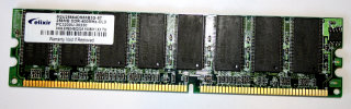 256 MB DDR-RAM 184-pin PC-3200U non-ECC  CL3  Elixir M2U25664DS88B3G-5T
