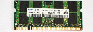 1 GB DDR2 RAM 200-pin SO-DIMM 2Rx8 PC2-5300S  Samsung M470T2953EZ3-CE6