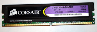 2 GB DDR2-RAM PC2-6400U non-ECC CL5 1.8V Corsair CM2X2048-6400C5  ver6.1  XMS2