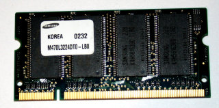 256 MB DDR-RAM 200-pin SO-DIMM PC-2100S  Samsung M470L3224DT0-LB0