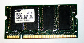 256 MB DDR - RAM PC-2100S DDR-266 Laptop-Memory  Samsung M470L3224DT0-LB0Q0