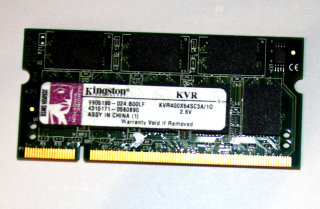 1 GB DDR-RAM 200-pin SO-DIMM PC-3200S  Kingston KVR400X64SC3A/1G  9905195