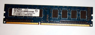 1 GB DDR3-RAM 1Rx8 PC3-10600U non-ECC  Elpida EBJ10UE8BBF0-DJ-F