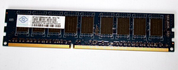 1 GB DDR3-RAM 240-pin ECC-Memory 1Rx8 PC3-8500E  Nanya NT1GC72B89A0NF-BE