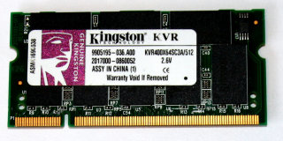 512 MB DDR-RAM PC-3200S Laptop-Memory  Kingston KVR400X64SC3A/512  9905195