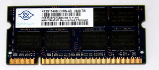 2 GB DDR2-RAM 200-pin SO-DIMM 2Rx8 PC2-6400S   Nanya NT2GT64U8HD0BN-AD