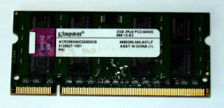 2 GB DDR2 RAM 200-pin SO-DIMM PC2-6400S   Kingston ACR256X64D2S800C6