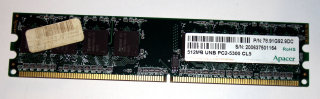 512 MB DDR2-RAM PC2-5300U non-ECC CL5  Apacer P/N: 78.91G92.9DC
