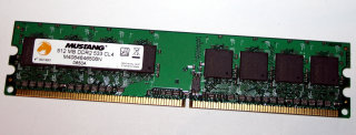 512 MB DDR2-RAM PC2-4200U non-ECC 533 MHz Desktop-Memory Mustang M4064646506N