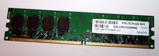 1 GB DDR2-RAM PC2-6400U non-ECC Desktop-Memory  Apacer P/N: 78.01G9I.9K4