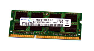 4 GB DDR3-RAM 204-pin SO-DIMM 2Rx8 PC3-10600S  Samsung M471B5273CH0-CH9