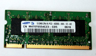 512 MB DDR2 RAM 200-pin SO-DIMM 2Rx16 PC2-4200S  Samsung M470T6554CZ3-CD5