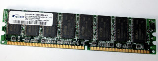 512 MB DDR-RAM 184-pin PC-2700U non-ECC  CL2.5  Elixir M2U51264DS8HB3G-6K