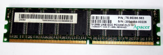 512 MB DDR-RAM ECC PC-3200U  CL3 Desktop-Memory  Apacer P/N:75.95398.563