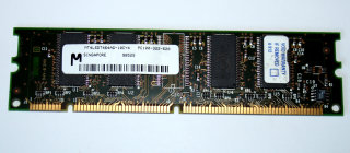 32 MB SD-RAM 168-pin PC-100U non-ECC 100 MHz  CL3 Micron MT4LSDT464AG-10CY4
