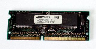 32 MB SO-DIMM 144-pin PC-66 SD-RAM  3.3V  Samsung KMM466S424BT-F0QC