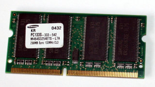 256 MB SO-DIMM PC-133 144-pin SD-RAM  Samsung M464S3254ETS-L7A