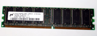 512 MB DDR-RAM 184-pin PC-2700U non-ECC  Micron MT8VDDT6464AG-335D1