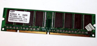 256 MB SD-RAM 168-pin PC-133U non-ECC  Samsung M366S3253ETS-C7A