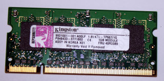 1 GB DDR2 RAM 200-pin SO-DIMM PC2-5300S  Kingston KTL-TP667/1G