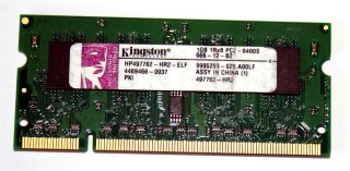 1 GB DDR2 RAM PC2-6400S 800MHz Laptop-Memory  Kingston HP497762-HR2-ELF