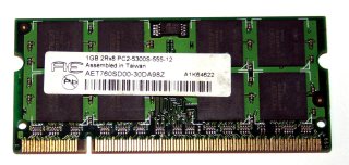 1 GB DDR2-RAM PC2-5300S Laptop-Memory 200-pin CL5  Aeneon AET760SD00-30D A98Z