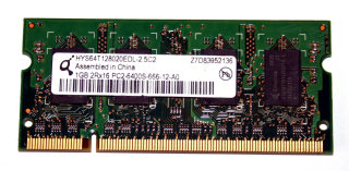 1 GB DDR2-RAM 2Rx16 PC2-6400S SO-DIMM  Qimonda HYS64T128020EDL-2.5C2