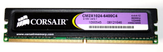 1 GB DDR2-RAM 240-pin PC2-6400U CL4  2,1V Corsair CM2X1024-6400C4 Ver2.1  XMS2-Memory