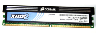 2 GB DDR2-RAM 240-pin PC2-6400U  CL5 1.8V Corsair CM2X2048-6400C5C ver6.1 XMS2-Memory