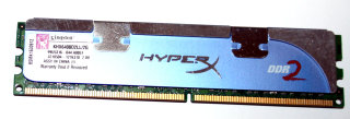 2 GB DDR2-RAM PC2-6400U non-ECC HyperX CL4 2.0V Kingston KHX6400D2LL/2G