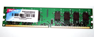 2 GB DDR2-RAM 240-pin PC2-6400U CL5 non-ECC 240-pin  Patriot PSD22G8002