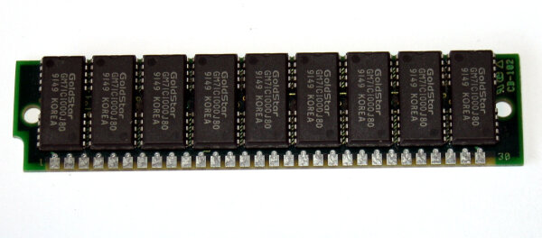 1 MB Simm 30-pin 80 ns 9-Chip 1Mx9 mit Parity  Goldstar GMM791000S-80
