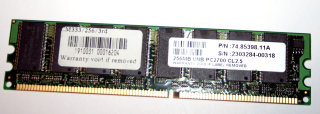 256 MB DDR-RAM PC-2700U non-ECC CL2.5  Apacer P/N:74.85398.11A