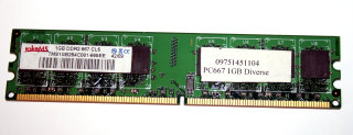 1 GB DDR2-RAM PC2-5300U non-ECC CL5  takeMS TMS1GB264C081-665EE