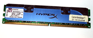 1 GB DDR2-RAM PC2-6400U non-ECC HyperX 2.0V Kingston KHX6400D2LL/1G 9905316